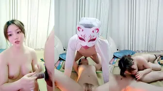 肉感十足坚挺奶子肥穴美女小姐姐【上篇】镜头前深喉大屌，骑上来自己动，扶着圆润屁股后入，侧入抽插看着很紧