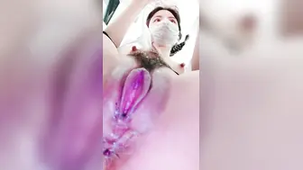 【170cm顶级美腿女神】第一骚女卫生间自慰，振动棒猛操高潮狂喷，美臀骑坐，假屌深插骚逼